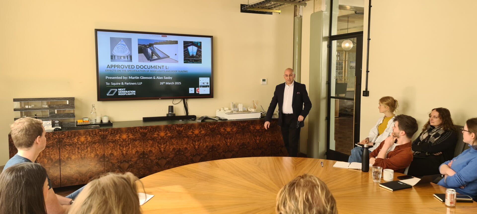 NGR CPD Course In Action A Next Generation Rooflights CPD Course with a group of Architects